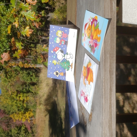 Bundle of 27 Christmas cards Snoopy Pooh bear Disney Peanuts - Picture 1 of 10